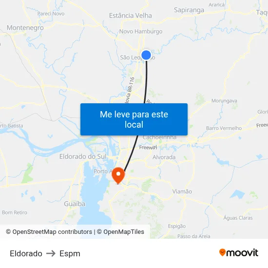 Eldorado to Espm map
