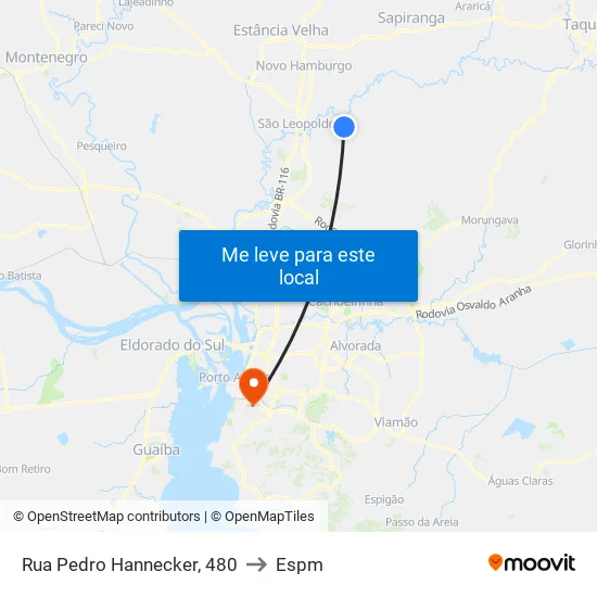 Rua Pedro Hannecker, 480 to Espm map