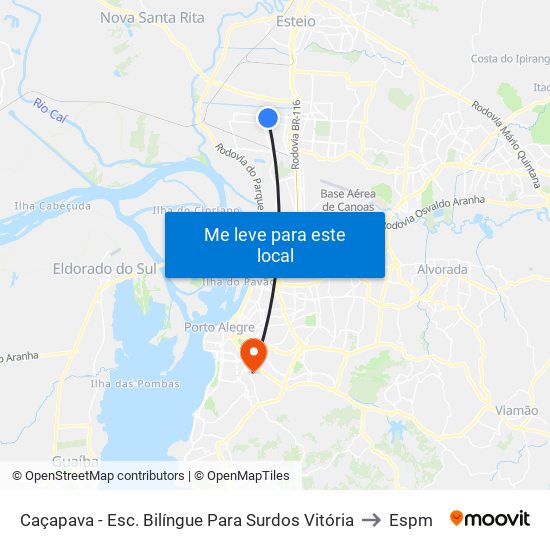 Caçapava - Esc. Bilíngue Para Surdos Vitória to Espm map