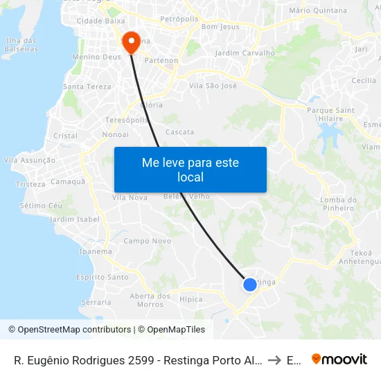 R. Eugênio Rodrigues 2599 - Restinga Porto Alegre - Rs 91790-060 Brasil to Espm map