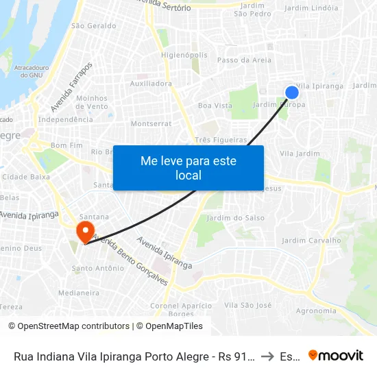 Rua Indiana Vila Ipiranga Porto Alegre - Rs 91360-394 Brasil to Espm map