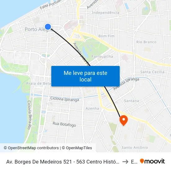 Av. Borges De Medeiros 521 - 563 Centro Histórico Porto Alegre - Rio Grande Do Sul 90020-022 Brasil to Espm map