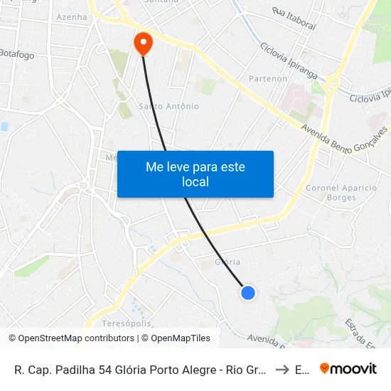 R. Cap. Padilha 54 Glória Porto Alegre - Rio Grande Do Sul 91710-100 Brasil to Espm map