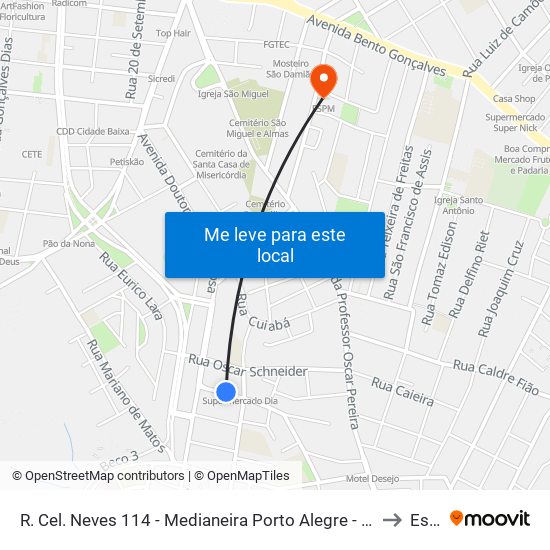 R. Cel. Neves 114 - Medianeira Porto Alegre - Rs 90870-280 Brasil to Espm map