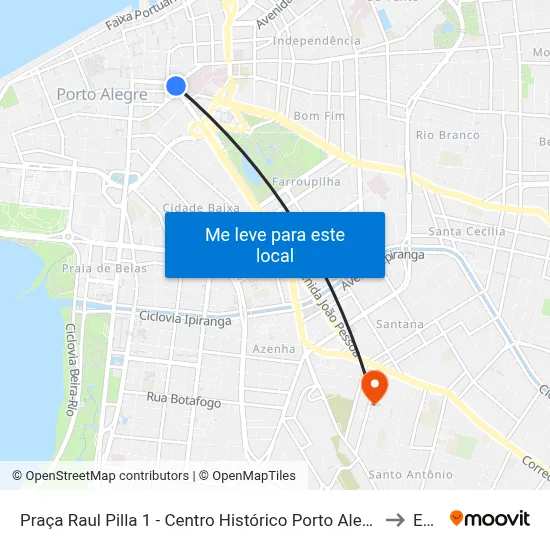 Praça Raul Pilla 1 - Centro Histórico Porto Alegre - Rs 90010-220 Brasil to Espm map