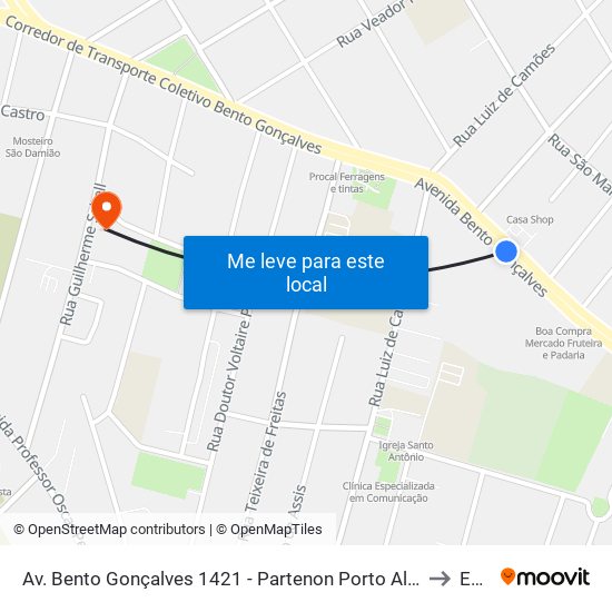 Av. Bento Gonçalves 1421 - Partenon Porto Alegre - Rs 90650-001 Brasil to Espm map