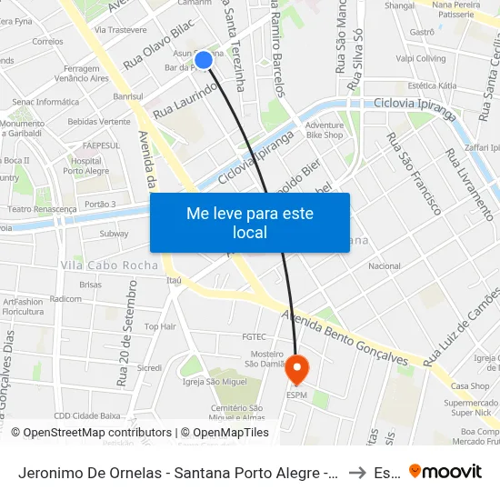 Jeronimo De Ornelas - Santana Porto Alegre - Rs 90040-373 Brasil to Espm map