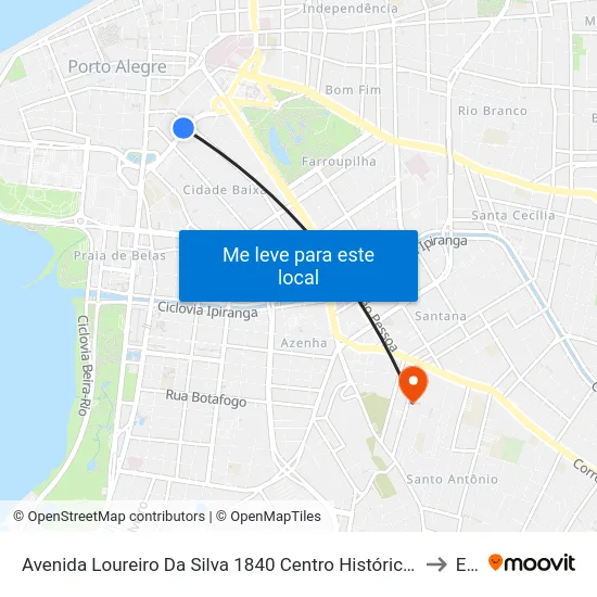Avenida Loureiro Da Silva 1840 Centro Histórico Porto Alegre - Rio Grande Do Sul 90050 Brasil to Espm map