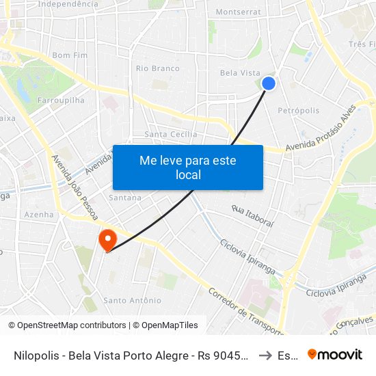 Nilopolis - Bela Vista Porto Alegre - Rs 90450-190 Brasil to Espm map