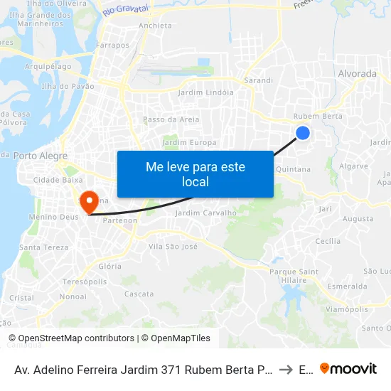 Av. Adelino Ferreira Jardim 371 Rubem Berta Porto Alegre - Rio Grande Do Sul 91250-310 Brasil to Espm map