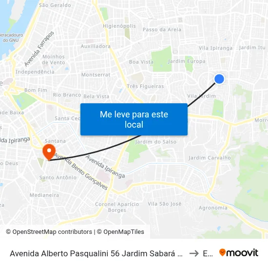 Avenida Alberto Pasqualini 56 Jardim Sabará Porto Alegre - Rs 91215-001 Brasil to Espm map