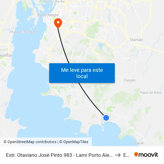 Estr. Otaviano José Pinto 983 - Lami Porto Alegre - Rs 91787-660 Brasil to Espm map