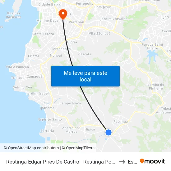 Restinga Edgar Pires De Castro - Restinga Porto Alegre - Rs Brasil to Espm map