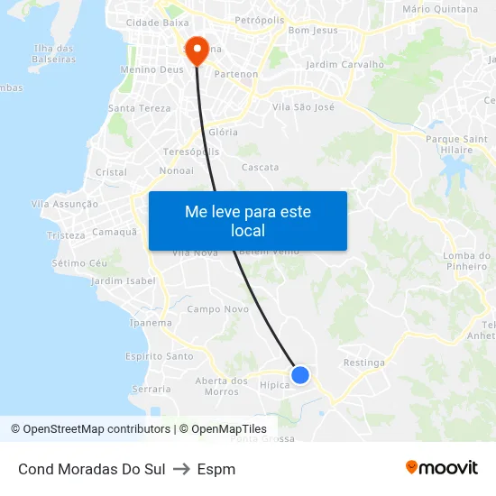 Cond Moradas Do Sul to Espm map