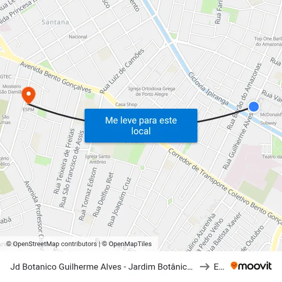 Jd Botanico Guilherme Alves - Jardim Botânico Porto Alegre - Rs 90690-300 Brasil to Espm map