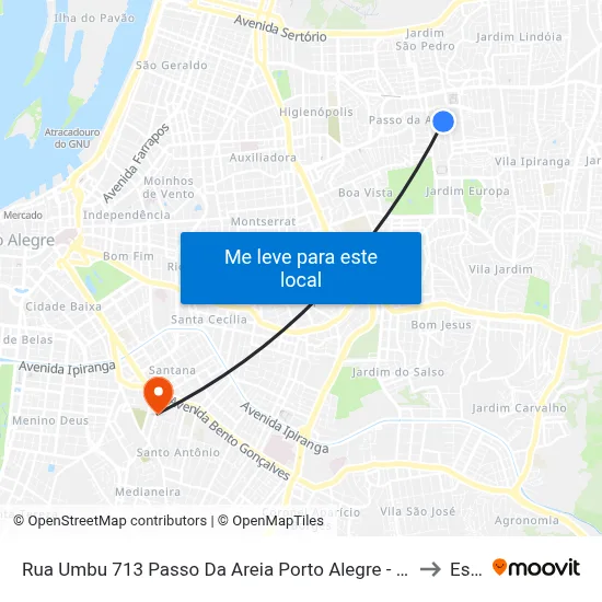 Rua Umbu 713 Passo Da Areia Porto Alegre - Rs 91350-100 Brasil to Espm map