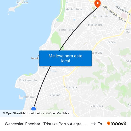 Wenceslau Escobar - Tristeza Porto Alegre - Rs 91900-000 Brasil to Espm map