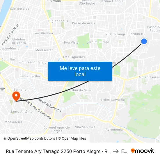 Rua Tenente Ary Tarragô 2250 Porto Alegre - Rio Grande Do Sul 91225-001 Brasil to Espm map