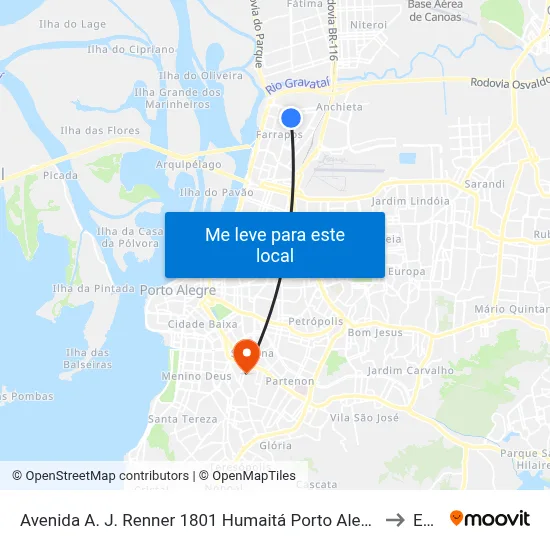 Avenida A. J. Renner 1801 Humaitá Porto Alegre - Rs 90250-000 Brasil to Espm map