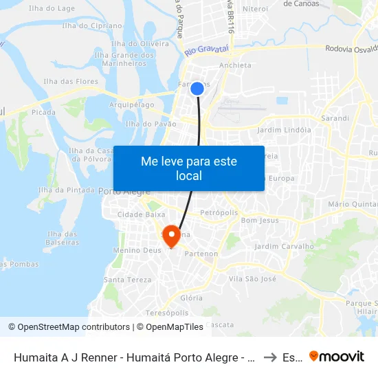 Humaita A J Renner - Humaitá Porto Alegre - Rs 90245-000 Brasil to Espm map