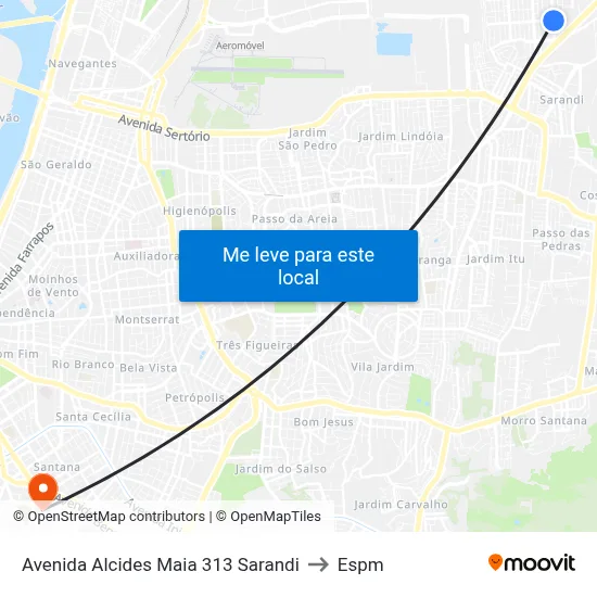 Avenida Alcides Maia 313 Sarandi to Espm map