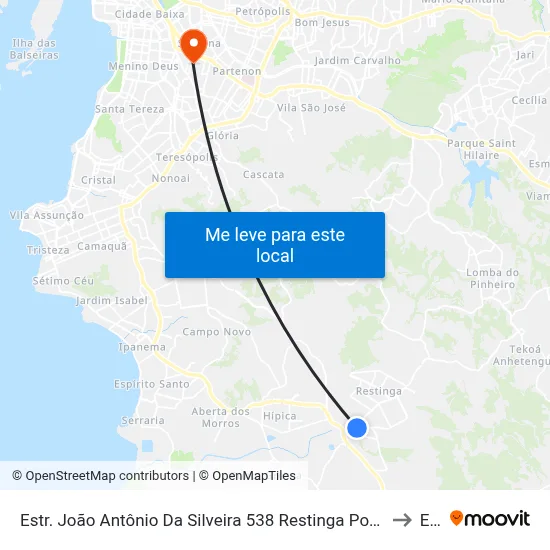 Estr. João Antônio Da Silveira 538 Restinga Porto Alegre - Rio Grande Do Sul 91787-152 Brasil to Espm map