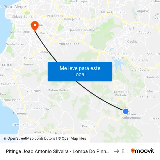 Pitinga Joao Antonio Silveira - Lomba Do Pinheiro Porto Alegre - Rs 91790-400 Brasil to Espm map