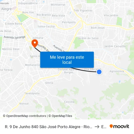 R. 9 De Junho 840 São José Porto Alegre - Rio Grande Do Sul 91520-610 Brasil to Espm map
