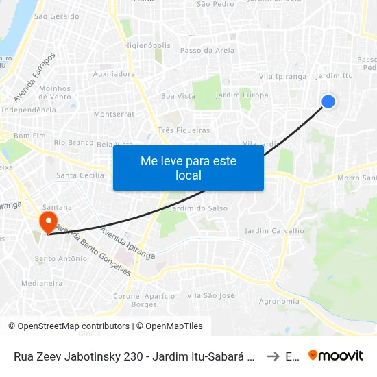 Rua Zeev Jabotinsky 230 - Jardim Itu-Sabará Porto Alegre - Rs 91220-510 Brasil to Espm map