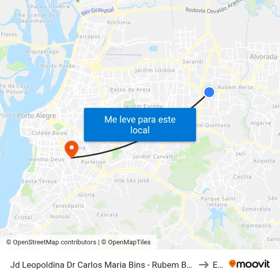 Jd Leopoldina Dr Carlos Maria Bins - Rubem Berta Porto Alegre - Rs 91240-001 Brasil to Espm map