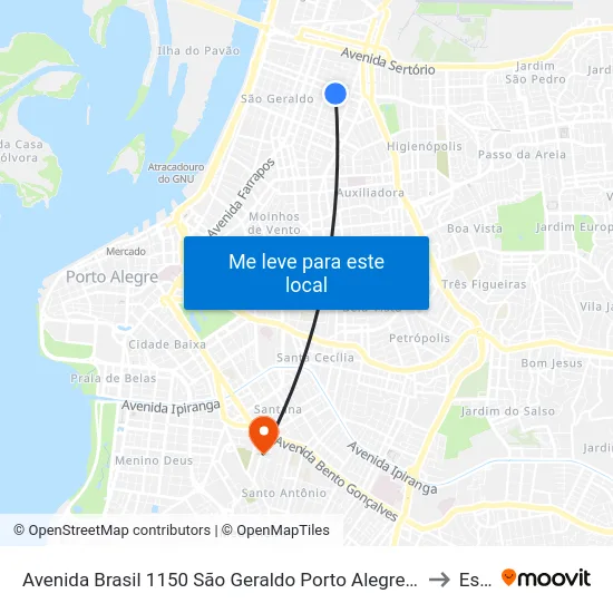 Avenida Brasil 1150 São Geraldo to Espm map