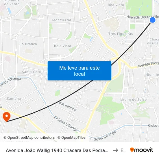 Avenida João Wallig 1940 Chácara Das Pedras Porto Alegre - Rs 91340-001 Brasil to Espm map