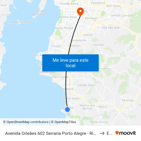 Avenida Orleães 602 Serraria Porto Alegre - Rio Grande Do Sul 91770-620 Brasil to Espm map