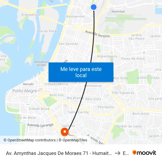 Av. Amynthas Jacques De Moraes 71 - Humaitá Porto Alegre - Rs 90245-050 Brasil to Espm map
