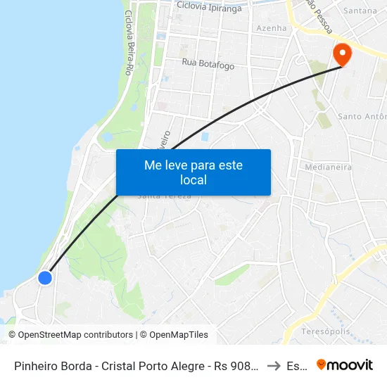Pinheiro Borda - Cristal Porto Alegre - Rs 90810-150 Brasil to Espm map