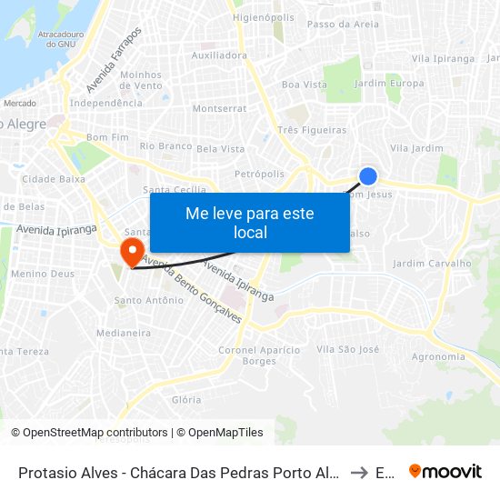 Protasio Alves - Chácara Das Pedras Porto Alegre - Rs 91330-291 Brasil to Espm map