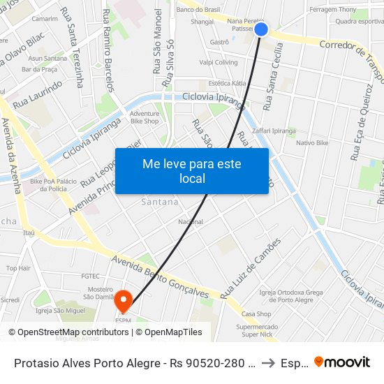 Protasio Alves Porto Alegre - Rs 90520-280 Brasil to Espm map