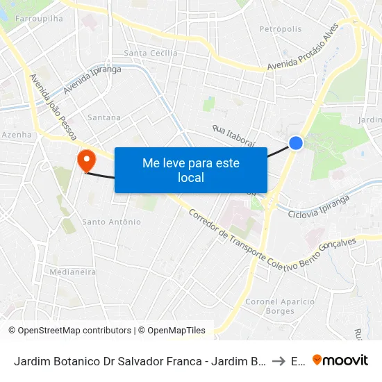 Jardim Botanico Dr Salvador Franca - Jardim Botânico Porto Alegre - Rs 90450-190 Brasil to Espm map