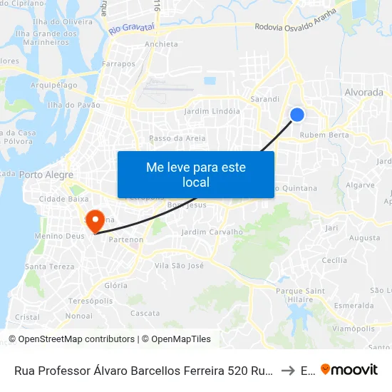 Rua Professor Álvaro Barcellos Ferreira 520 Rubem Berta Porto Alegre - Rio Grande Do Sul 91180 Brasil to Espm map