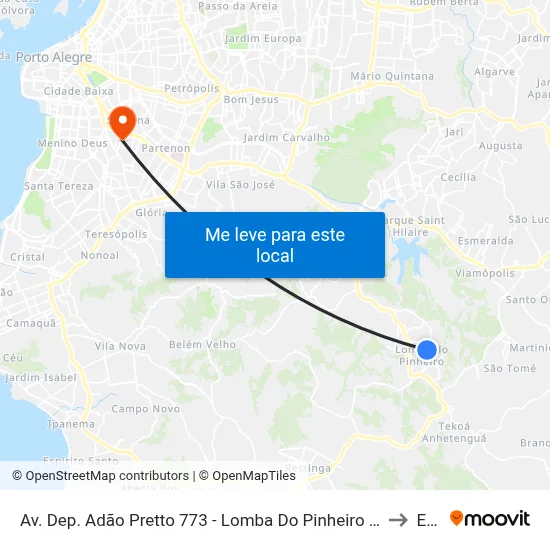 Av. Dep. Adão Pretto 773 - Lomba Do Pinheiro Porto Alegre - Rs 91570-730 Brasil to Espm map