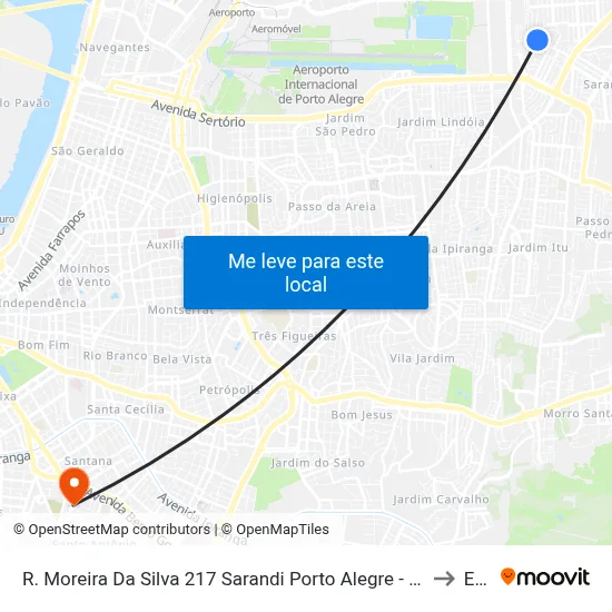 R. Moreira Da Silva 217 Sarandi Porto Alegre - Rio Grande Do Sul 91110-360 Brasil to Espm map