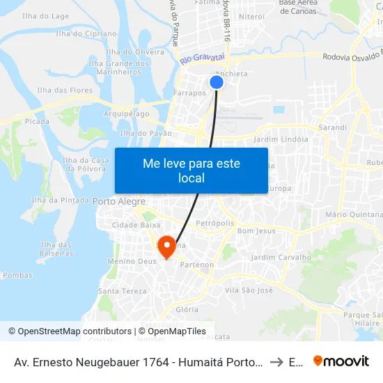 Av. Ernesto Neugebauer 1764 - Humaitá Porto Alegre - Rs 90250-140 Brasil to Espm map