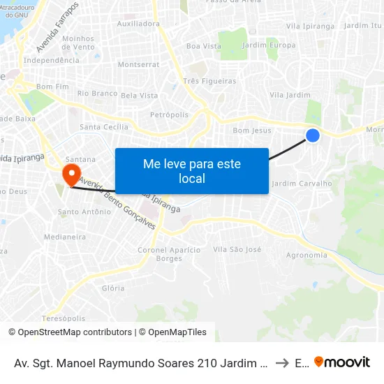 Av. Sgt. Manoel Raymundo Soares 210 Jardim Carvalho Porto Alegre - Rio Grande Do Sul 91430-380 Brasil to Espm map