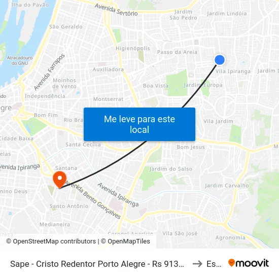 Sape - Cristo Redentor Porto Alegre - Rs 91350-050 Brasil to Espm map