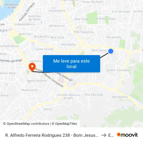 R. Alfredo Ferreira Rodrigues 238 - Bom Jesus Porto Alegre - Rs 91420-632 Brasil to Espm map