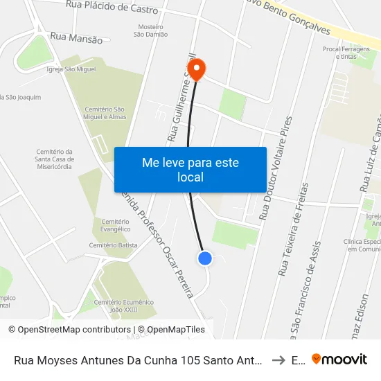 Rua Moyses Antunes Da Cunha 105 Santo Antônio Porto Alegre - Rio Grande Do Sul 90640 Brasil to Espm map