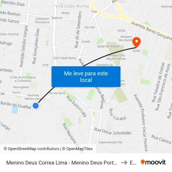 Menino Deus Correa Lima - Menino Deus Porto Alegre - Rs 90850-250 Brasil to Espm map