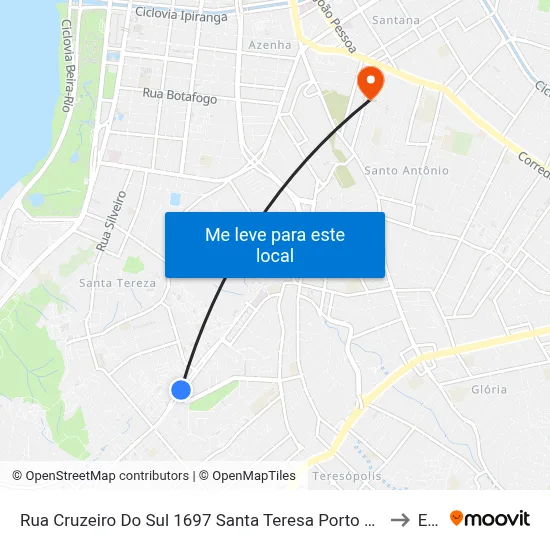 Rua Cruzeiro Do Sul 1697 Santa Teresa Porto Alegre - Rio Grande Do Sul 90843 Brasil to Espm map