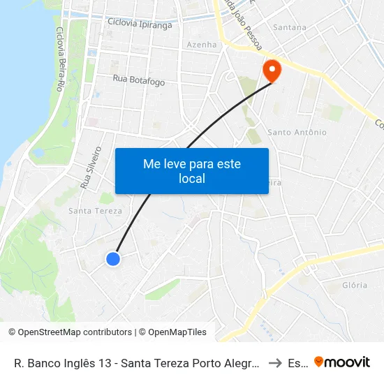 R. Banco Inglês 13 - Santa Tereza Porto Alegre - Rs 90840-600 Brasil to Espm map
