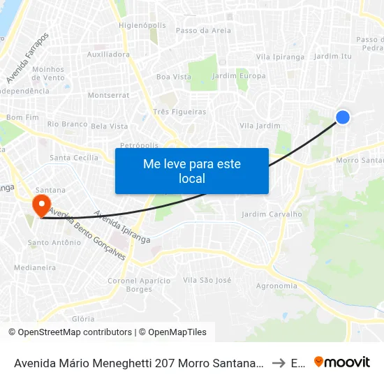 Avenida Mário Meneghetti 207 Morro Santana Porto Alegre - Rs 91260-190 Brasil to Espm map